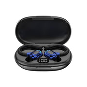 F8 Hanging Ear Stereo Wireless Bluetooth Earphones With Charging Bin(Blue Double Ear)