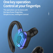 F8 Hanging Ear Stereo Wireless Bluetooth Earphones With Charging Bin(Blue Single Ear)