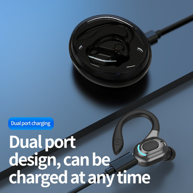F8 Hanging Ear Stereo Wireless Bluetooth Earphones With Charging Bin(Red Single Ear)