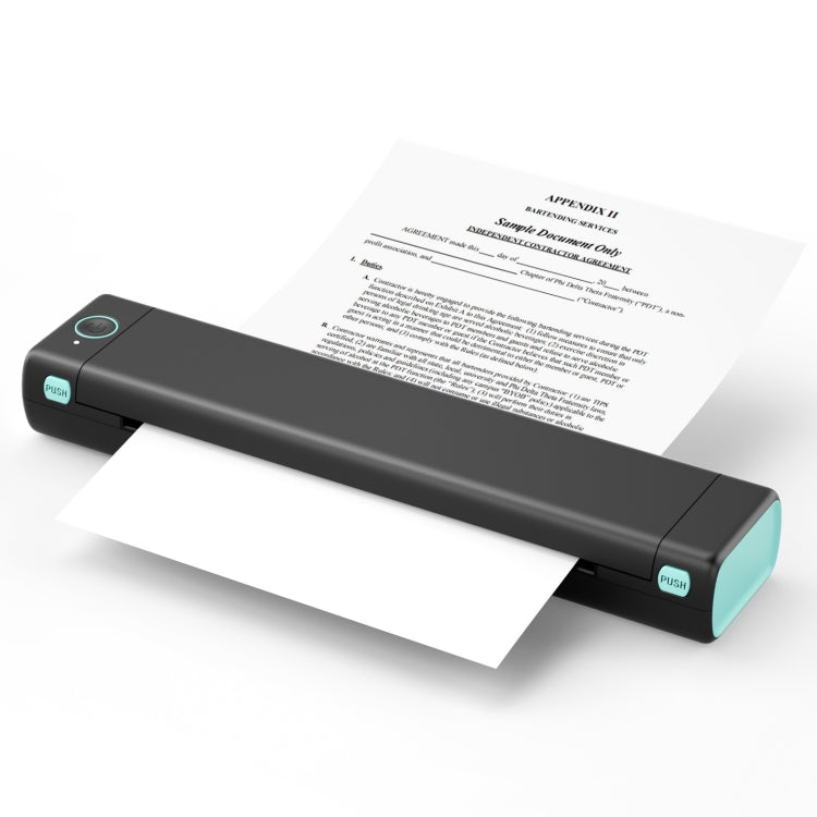 M08F Bluetooth Wireless Handheld Portable Thermal Printer(Black Green A4 Version)