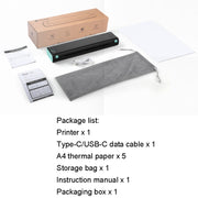 M08F Bluetooth Wireless Handheld Portable Thermal Printer(Black A4 Version)