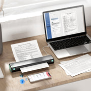 M08F Bluetooth Wireless Handheld Portable Thermal Printer(Black A4 Version)