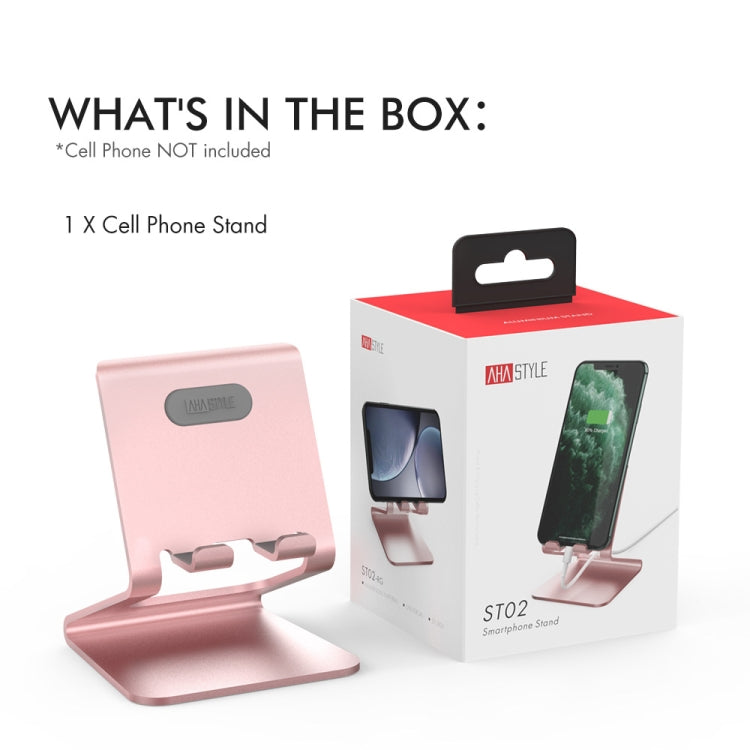 AhaStyle ST02 Mobile Phone Aluminum Alloy Fixed Bracket Storage Charging Base(Rose Gold)