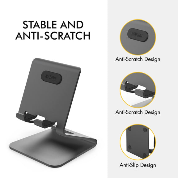 AhaStyle ST02 Mobile Phone Aluminum Alloy Fixed Bracket Storage Charging Base(Silver)