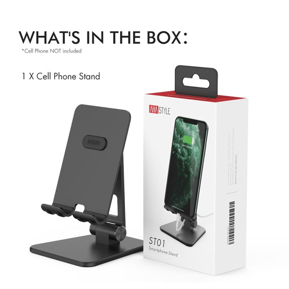 AhaStyle ST01 Double Swivel Aluminum Alloy Convenient Phone Charging Stand Base(Black)