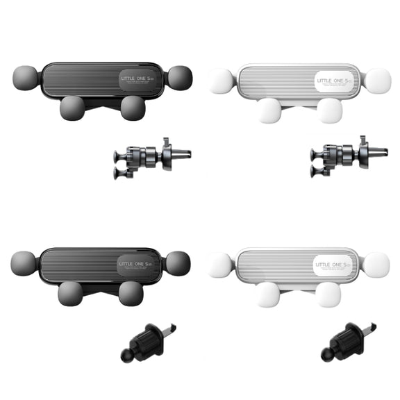S03 Vehicle Air Outlet Gravity Navigation Mobile Phone Holder, Color: Black Spiral Clip