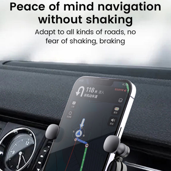 S03 Vehicle Air Outlet Gravity Navigation Mobile Phone Holder, Color: Black Spiral Clip