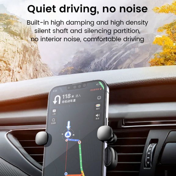 S03 Vehicle Air Outlet Gravity Navigation Mobile Phone Holder, Color: Black Spiral Clip