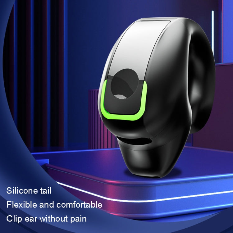 GD28 IPX4 Water-resistant Single-ear Lightweight Clip Ear Bluetooth Earphone(Black)