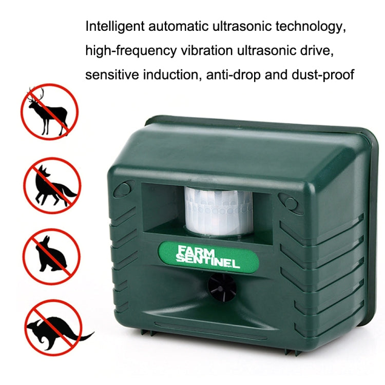 SK131 Garden Outdoor Ultrasonic Rat Repeller Snake Repelle Farm Animal Driving Device(US Plug)