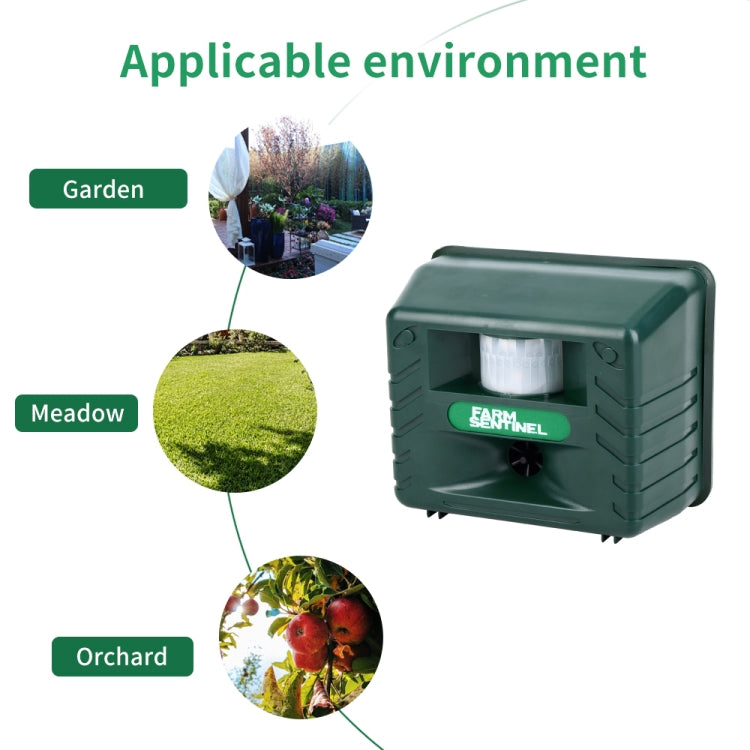 SK131 Garden Outdoor Ultrasonic Rat Repeller Snake Repelle Farm Animal Driving Device(US Plug)