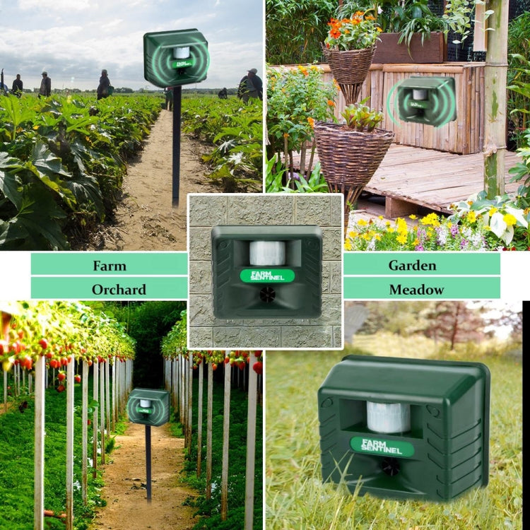 SK131 Garden Outdoor Ultrasonic Rat Repeller Snake Repelle Farm Animal Driving Device(US Plug)