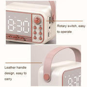 S11 Handheld Retro Alarm Clock Bluetooth Speaker Desktop Portable Clock(Beige)