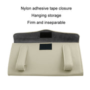 Car Sun Visor Tissue Holder Leather Hanging Storage Box(Beige)