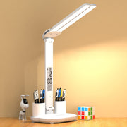 LED Intelligent Digital Display Foldable Desk Lamp, Style: Double Head Charging 3200mAh