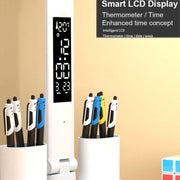 LED Intelligent Digital Display Foldable Desk Lamp, Style: Double Head Charging 3200mAh