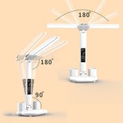 LED Intelligent Digital Display Foldable Desk Lamp, Style: Double Head Charging 3200mAh
