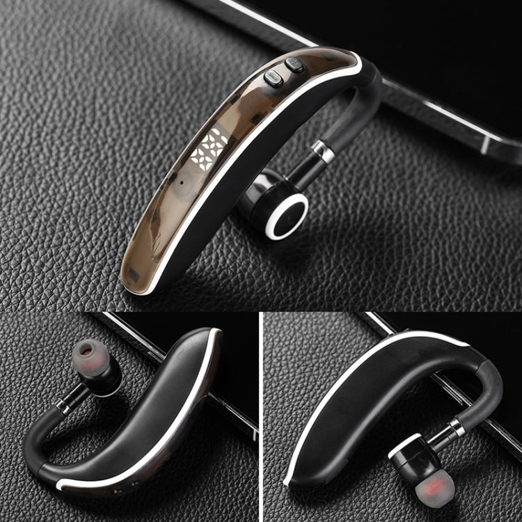GL20 Digital Single-ear Rotating Universal Bluetooth Earphone(Black White)