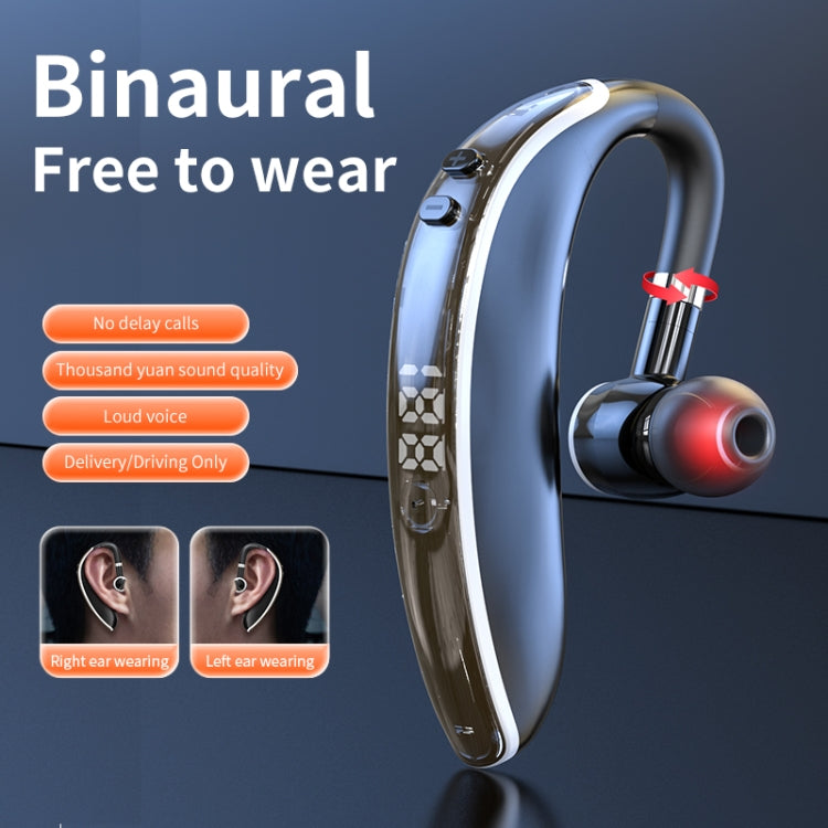 GL20 Digital Single-ear Rotating Universal Bluetooth Earphone(Black White)