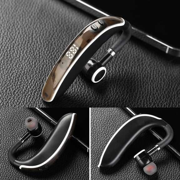GL20 Digital Single-ear Rotating Universal Bluetooth Earphone(Black White)