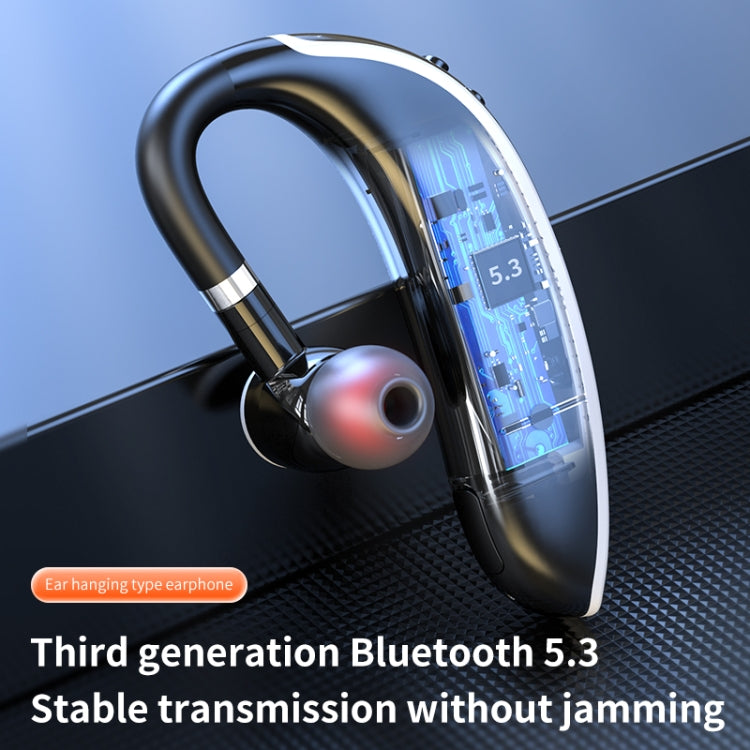 GL20 Digital Single-ear Rotating Universal Bluetooth Earphone(Black White)