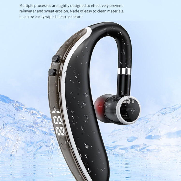 GL20 Digital Single-ear Rotating Universal Bluetooth Earphone(Black White)