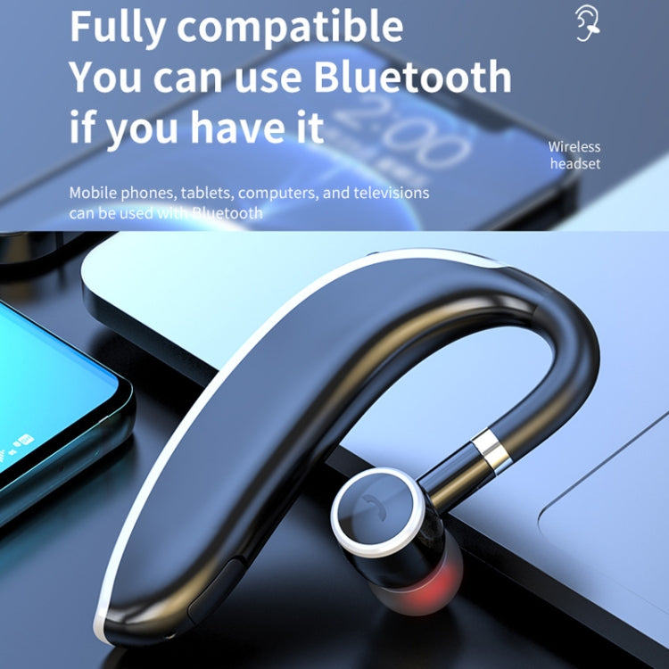GL20 Digital Single-ear Rotating Universal Bluetooth Earphone(Black White)