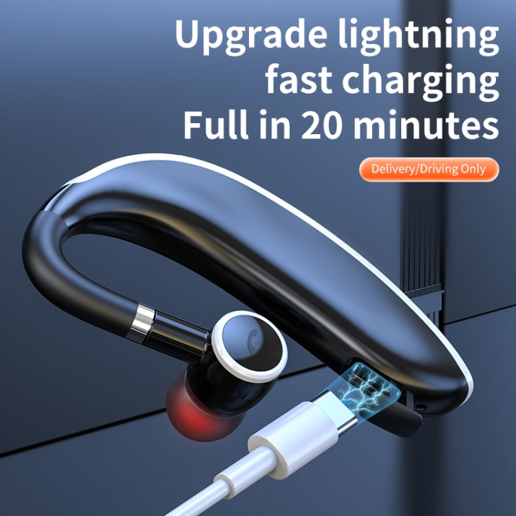 GL20 Digital Single-ear Rotating Universal Bluetooth Earphone(Black White)