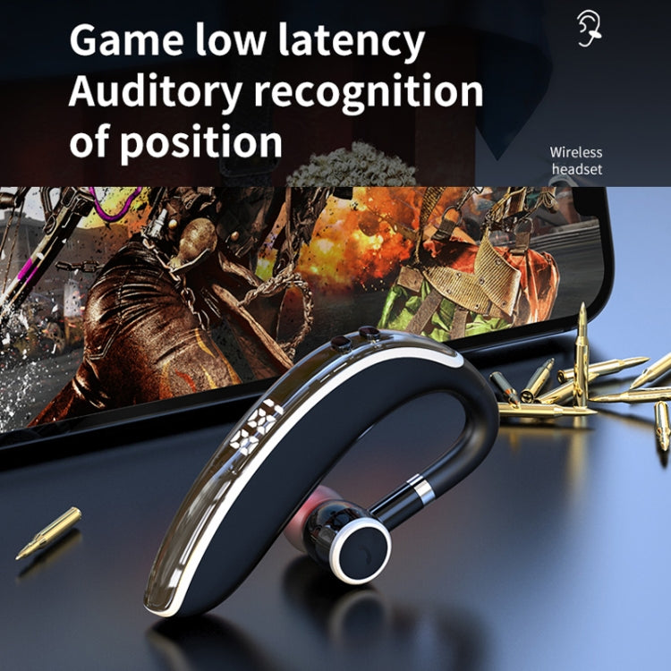 GL20 Digital Single-ear Rotating Universal Bluetooth Earphone(Black White)