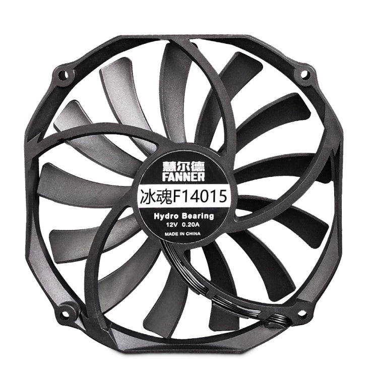 FANNER Ice Soul F14015 4PIN PWM Ultra-thin Chassis Fan Desktop Computer Radiator(Black)