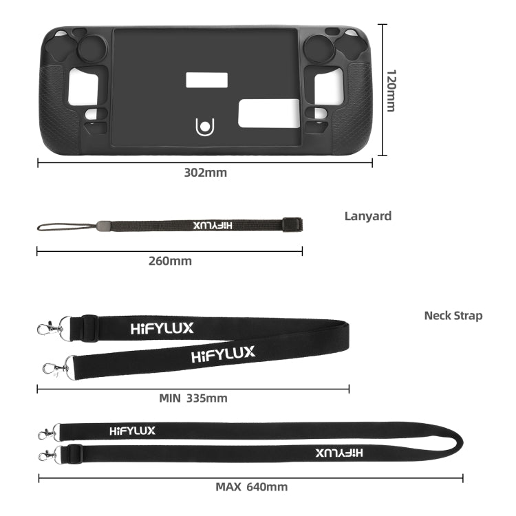 For Steam Deck Hifylux ST-PF14 Game Console Silicone Case Anti-scratch Non-slip Handheld Case Lanyard(Red)