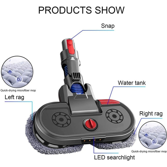 For Dyson V15  Vacuum Cleaner Electric Mopping Head Integrated Water Tank With 6pcs Rag