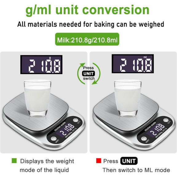 Small Multifunctional Kitchen High Precision Electronic Scale LCD Digital Display Food Scale, Model: 3kg/ 0.1g