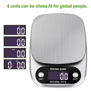 Small Multifunctional Kitchen High Precision Electronic Scale LCD Digital Display Food Scale, Model: 5kg/ 0.1g