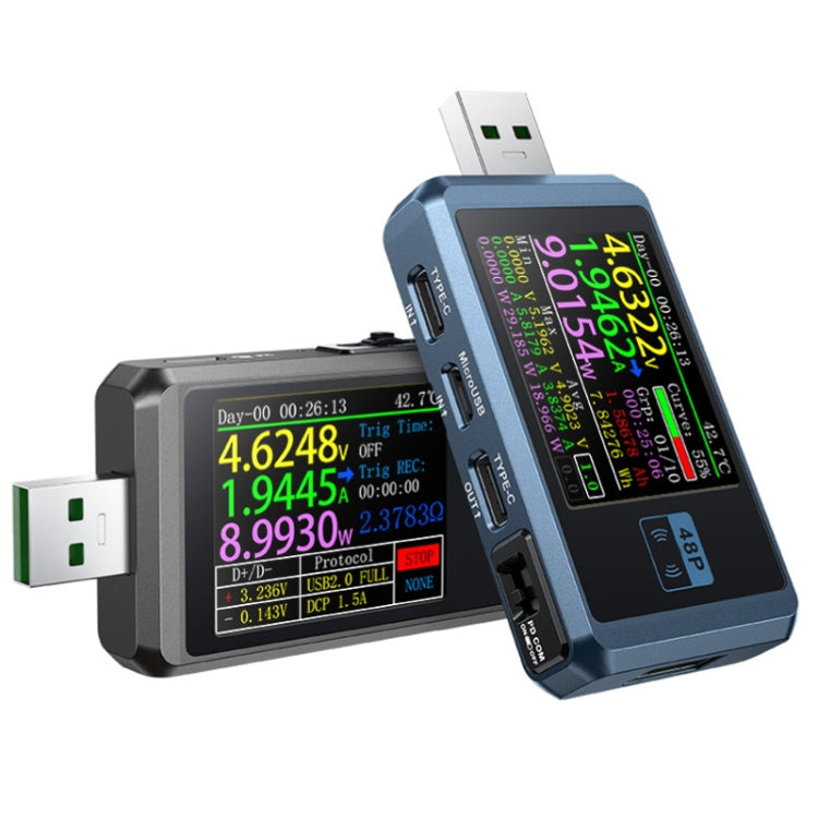 FNIRSI FNB48P USB Mobile Phone DC Power Charger Detector, Color: Bluetooth Blue