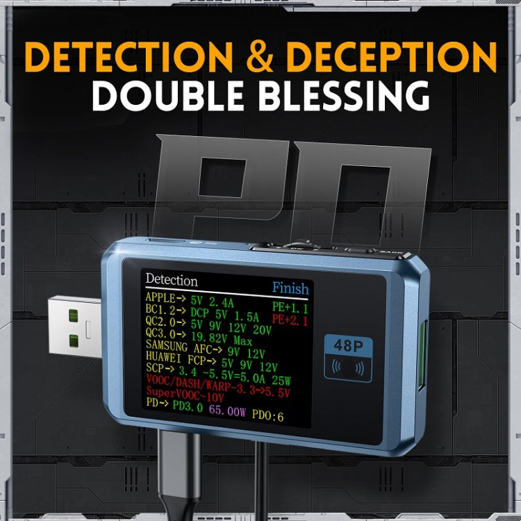 FNIRSI FNB48P USB Mobile Phone DC Power Charger Detector, Color: Without Bluetooth Black