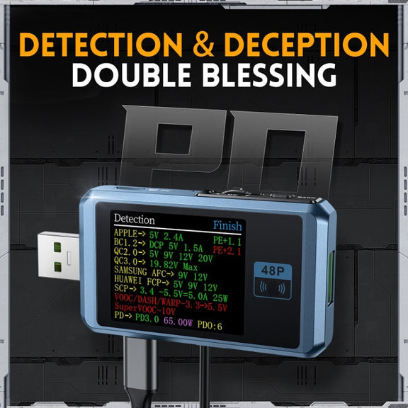 FNIRSI FNB48P USB Mobile Phone DC Power Charger Detector, Color: Without Bluetooth Black