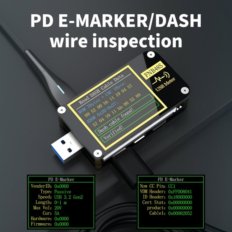 FNIRSI FNB48S USB Voltage Ammeter Multifunctional Fast Charge Tester, Specification: Bluetooth