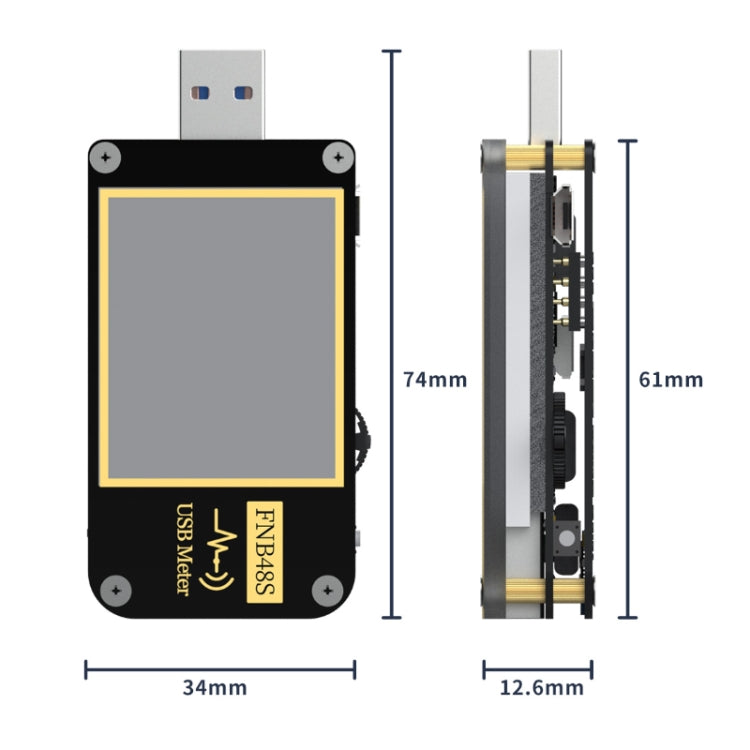 FNIRSI FNB48S USB Voltage Ammeter Multifunctional Fast Charge Tester, Specification: Bluetooth