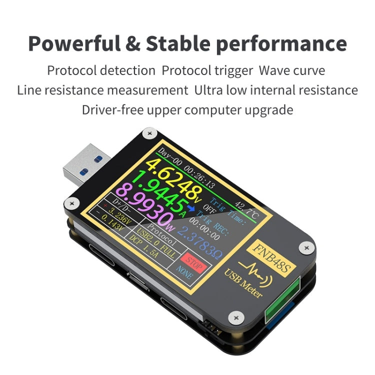 FNIRSI FNB48S USB Voltage Ammeter Multifunctional Fast Charge Tester, Specification: Bluetooth