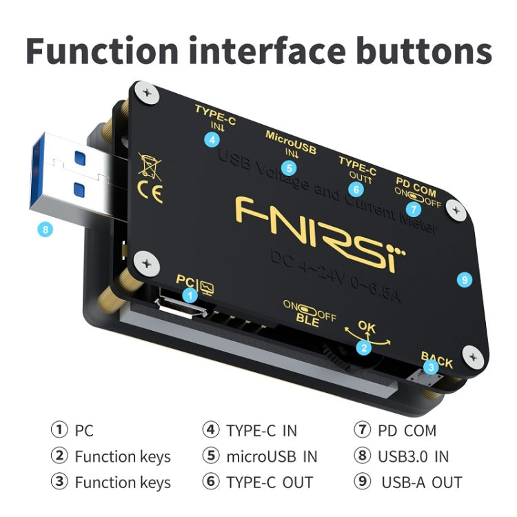 FNIRSI FNB48S USB Voltage Ammeter Multifunctional Fast Charge Tester, Specification: Bluetooth