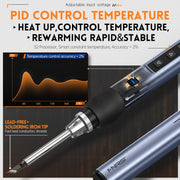 FNIRSI HS-01 Smart Soldering Iron Digital Display Portable Mini Soldering Station(Black BC2)