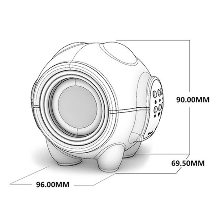 M18 Mini Space Panda Shape Wireless Bluetooth Speaker Desktop Portable Cartoon Audio(Black)