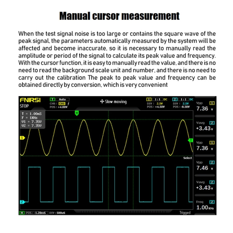 FNIRSI 1014D 2 in 1 Dual-channel 100M Bandwidth Digital Oscilloscope 1GS Sampling Signal Generator, US Plug