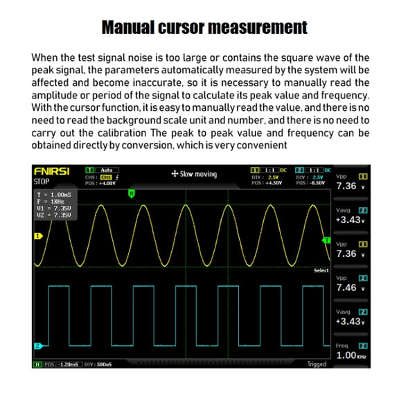 FNIRSI 1014D +P4100 Probe 2 in 1 Dual-channel 100M Bandwidth Digital Oscilloscope 1GS Sampling Signal Generator, US Plug