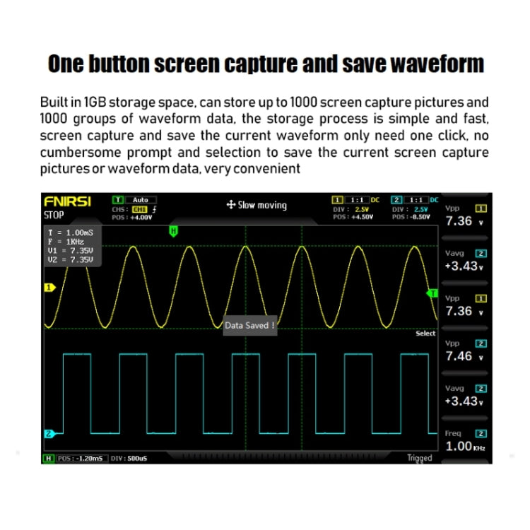 FNIRSI 1014D +P4100 Probe 2 in 1 Dual-channel 100M Bandwidth Digital Oscilloscope 1GS Sampling Signal Generator, US Plug