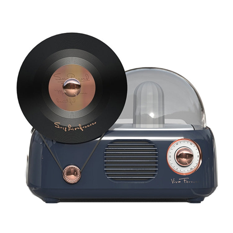 Y02 Retro Vinyl Record Player Wireless Bluetooth Speaker Ambient Light Aromatherapy Bluetooth Audio(Blue)