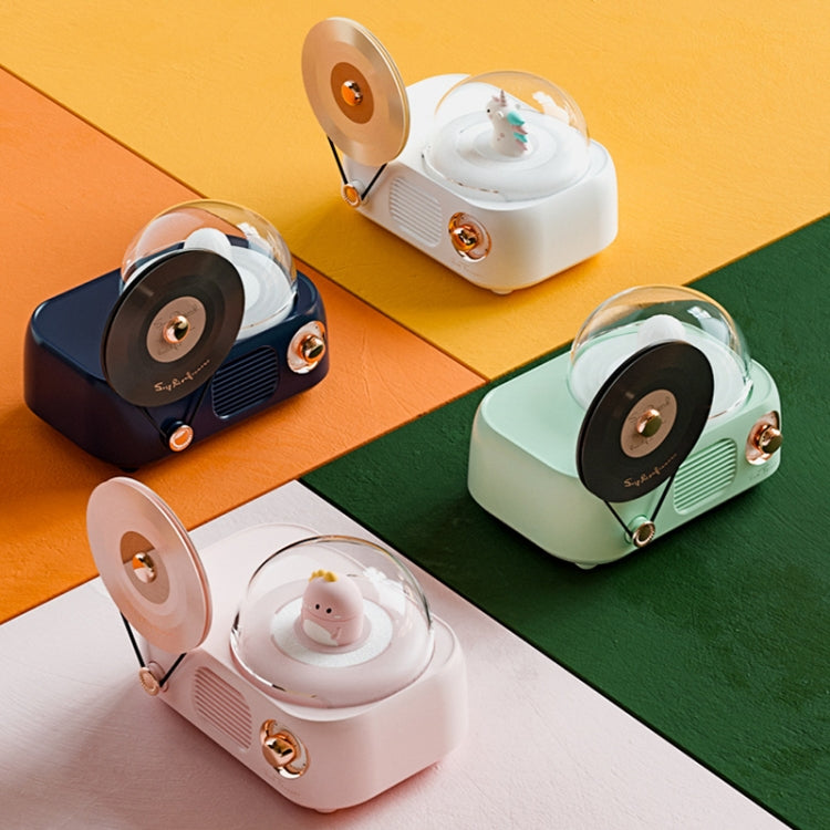 Y02 Retro Vinyl Record Player Wireless Bluetooth Speaker Ambient Light Aromatherapy Bluetooth Audio(Green)