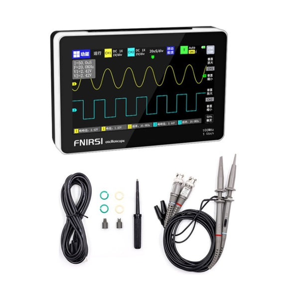 FNIRSI 1013D 1GS Sampling Dual Channel 100M Bandwidth Digital Oscilloscope, US Plug(English)