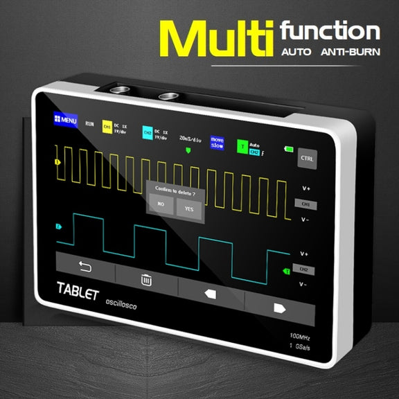FNIRSI 1013D 1GS Sampling Dual Channel 100M Bandwidth Digital Oscilloscope, US Plug(English)